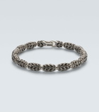 David Yurman Chevron sterling silver bracelet with diamonds