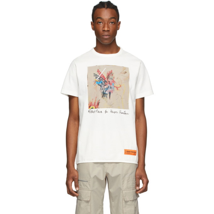 Photo: Heron Preston White Robert Nava Edition Graphic T-Shirt