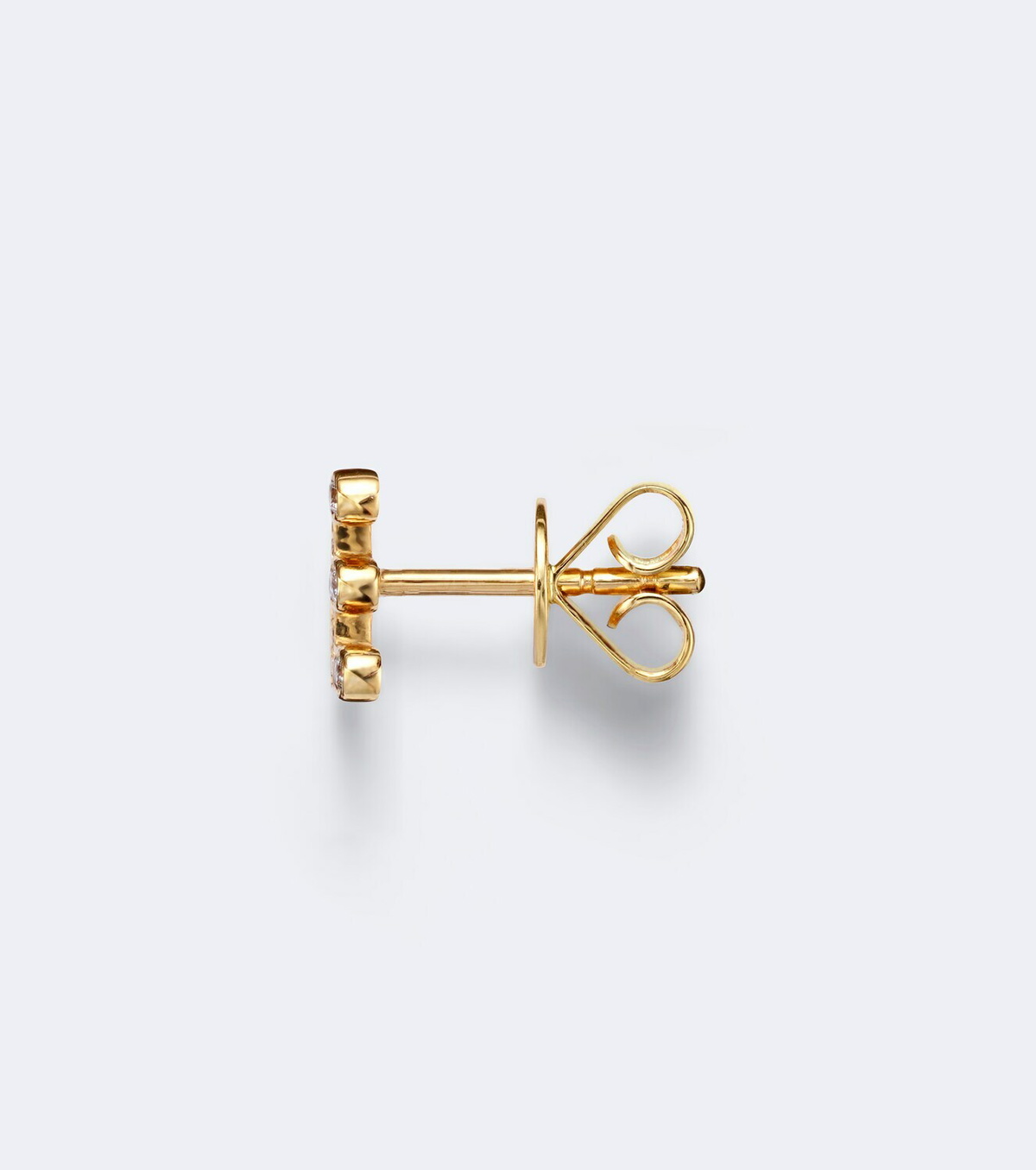 Sophie Bille Brahe Initial Petite E 18kt gold single earring with diamonds