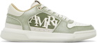 AMIRI White & Green Pebbled Classic Low Sneakers