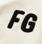 Fear of God - Oversized Logo-Appliquéd Loopback Cotton-Jersey Hoodie - Neutrals