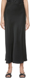 Silk Laundry Black Bias Cut Skirt
