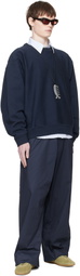 Hed Mayner Navy Drawstring Trousers