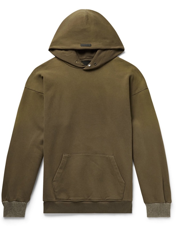 Photo: FEAR OF GOD - The Vintage Fleece-Back Cotton-Jersey Hoodie - Brown - M