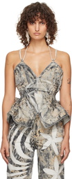 Masha Popova White & Black Drift Tank Top