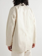 Adish - Wool-Trimmed Cotton-Twill Overcoat - Neutrals