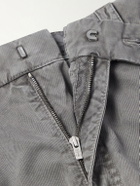Brunello Cucinelli - Slim-Fit Tapered Cotton-Twill Cargo Trousers - Gray