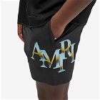AMIRI Men's Staggered Logo Swim Shorts in Black
