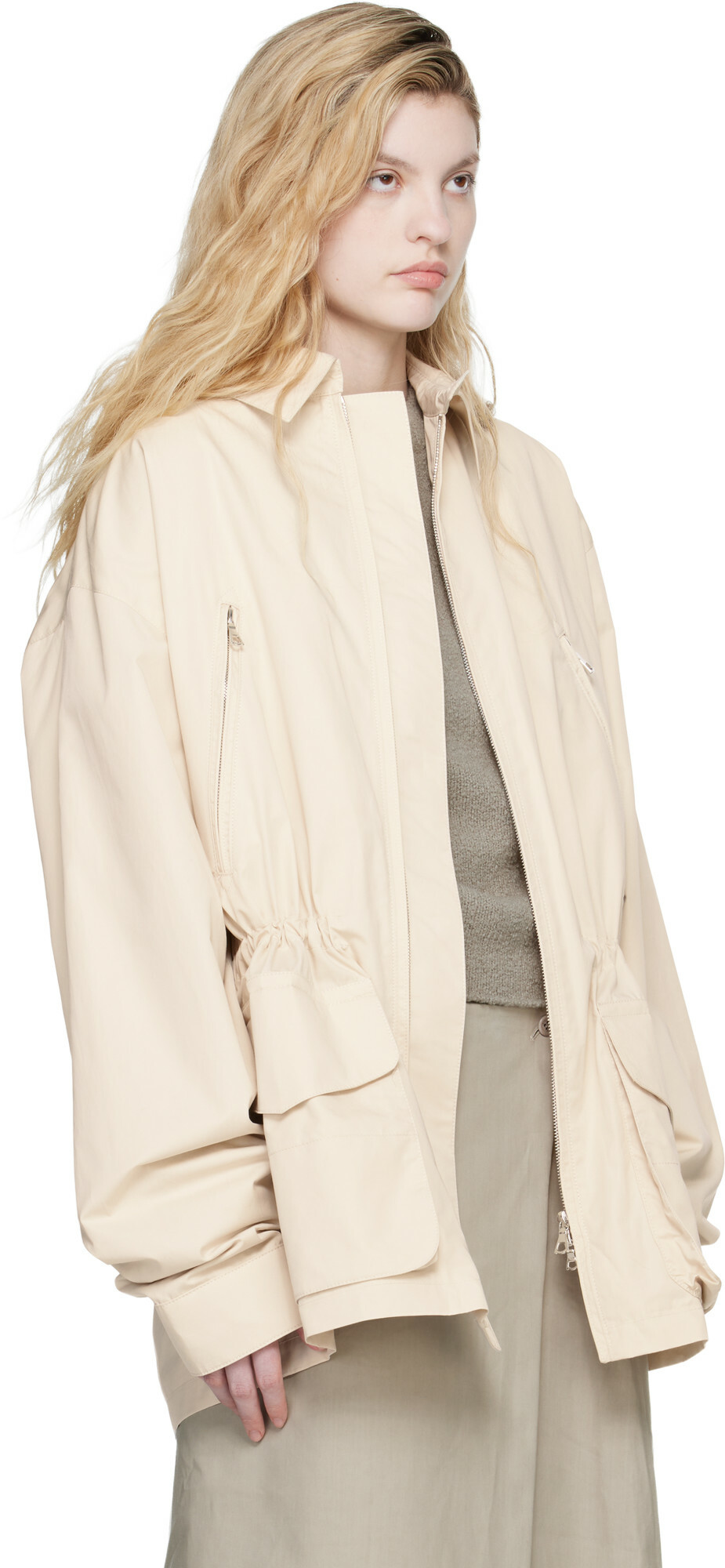 Rier Off-White Cotton Field Jacket