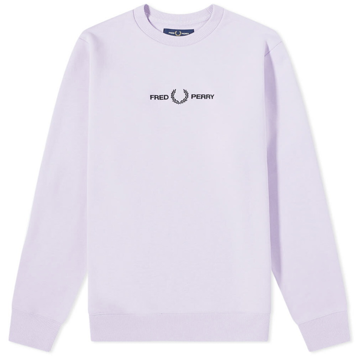 Photo: Fred Perry Authentic Men's Embroidered Sweat in Lilac Soul