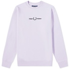 Fred Perry Authentic Men's Embroidered Sweat in Lilac Soul