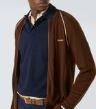 Miu Miu Logo cotton-blend zip-up cardigan