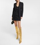 Dolce&Gabbana - Croc-effect leather knee-high boots