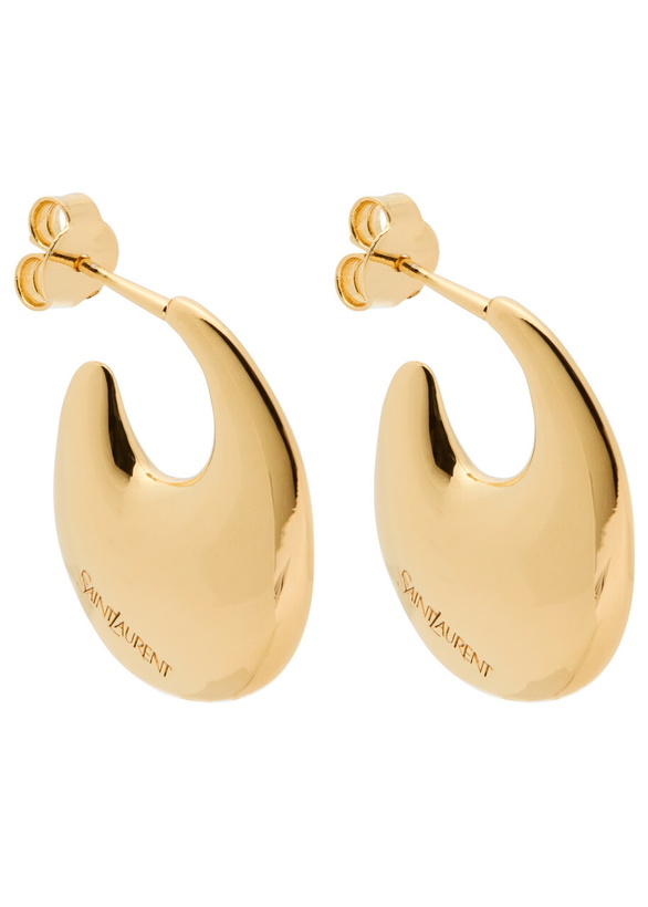 Photo: Saint Laurent Creole Hoop Earrings - Gold - One Size