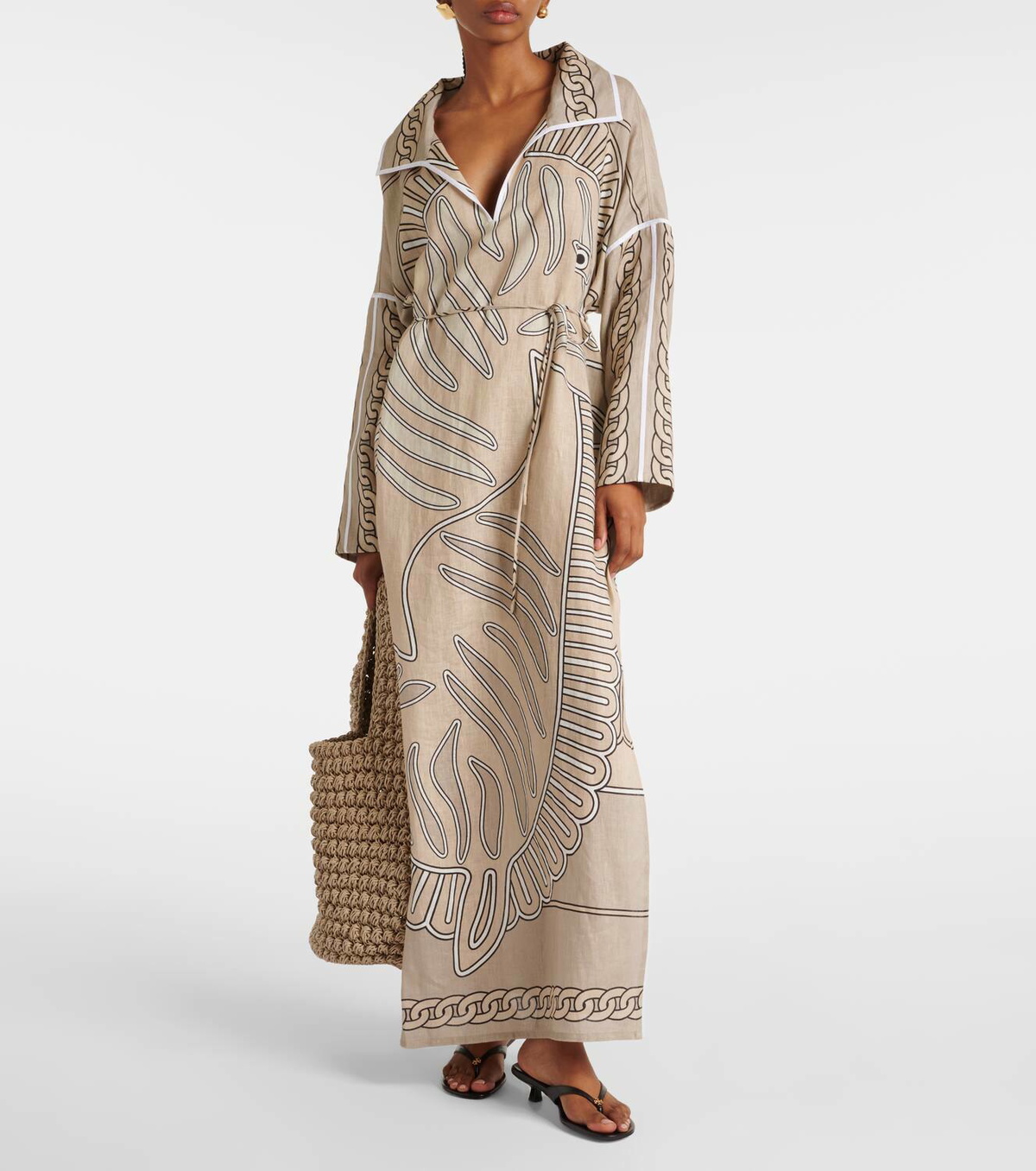 coastal linen dress The Mykonos - Solid Black Linen Beach Dress
