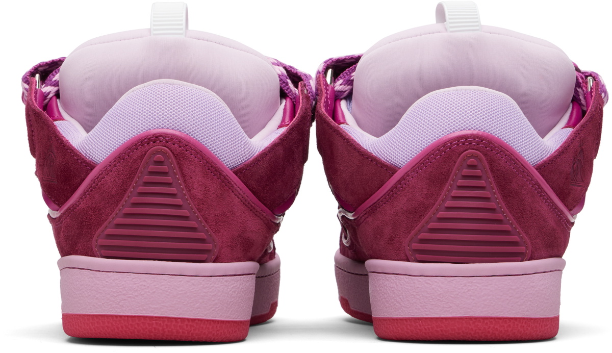 Lanvin Burgundy & Purple Leather Curb Sneakers