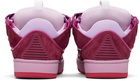 Lanvin Burgundy & Purple Leather Curb Sneakers