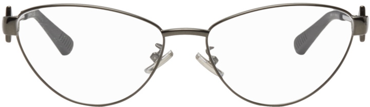 Photo: Bottega Veneta Gunmetal Cat-Eye Glasses