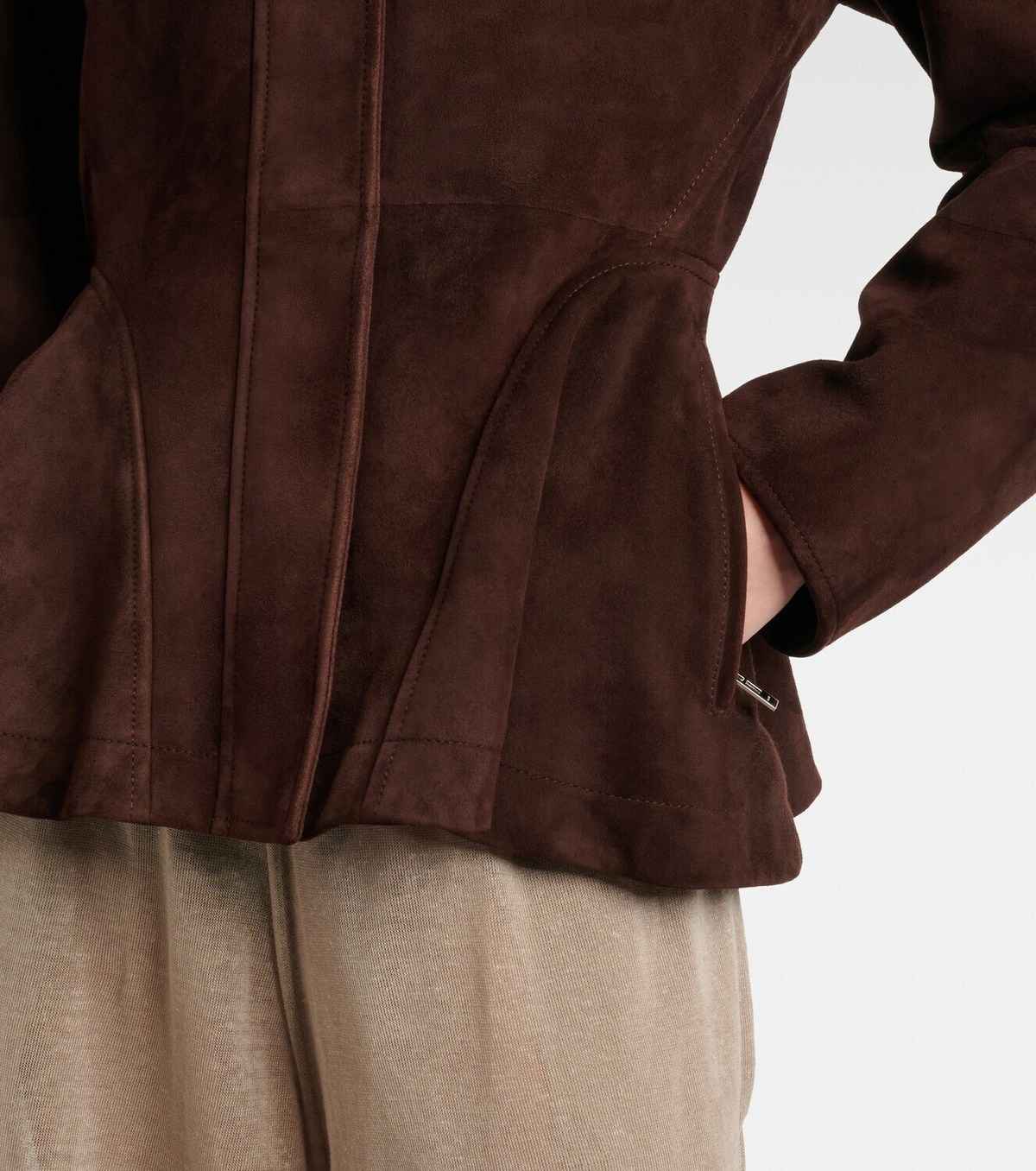 Alaïa Peplum suede jacket