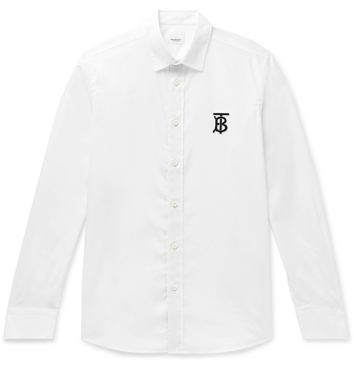 Burberry - Logo-Appliquéd Cotton-Blend Poplin Shirt - White Burberry