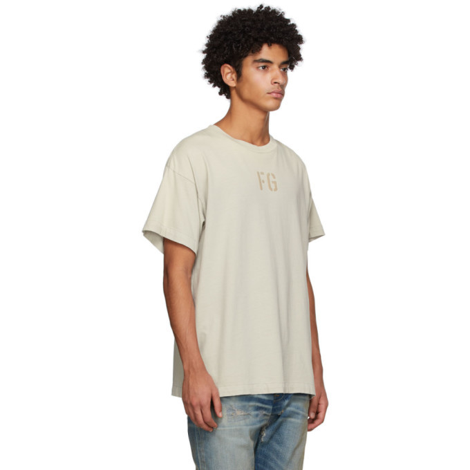 Fear of God Beige Felted FG T Shirt Fear Of God