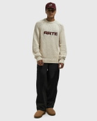 Arte Antwerp Pixel Front Knit Beige Mens Pullover