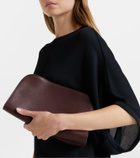 The Row Peggy Medium leather clutch