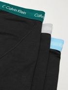 CALVIN KLEIN UNDERWEAR - Three-Pack Stretch-Cotton Boxer Briefs - Black