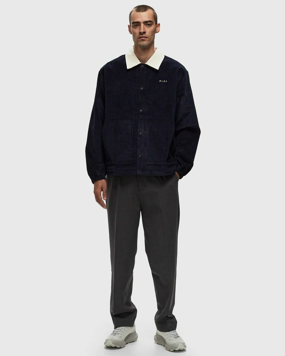 ølåf Corduroy Coach Jacket Blue Overshirts