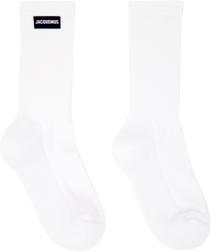 Photo: Jacquemus White Les Classiques 'Les chaussettes à l'envers' Socks