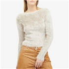 Marine Serre Women's Puffy Knit Cropped Pullover in Grey