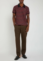 Vivienne Westwood Striped Logo Cotton Polo Shirt Red
