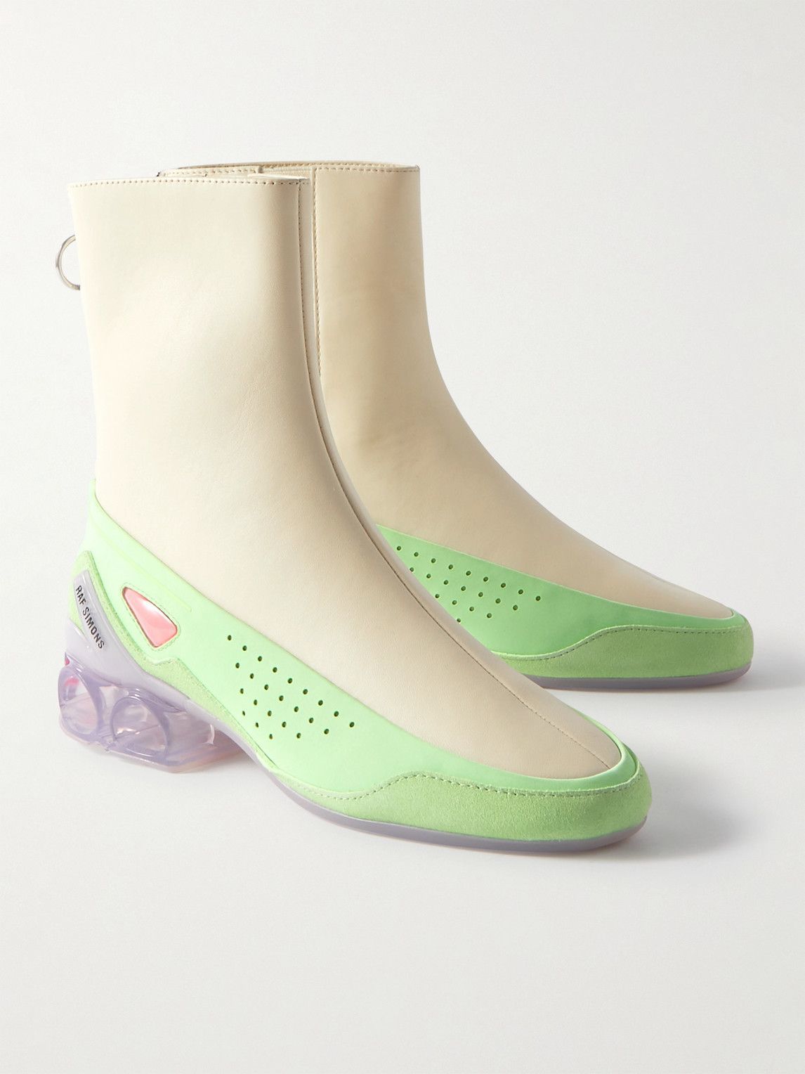 Raf Simons - Cycloid-4 Nylon and Suede-Trimmed Leather Ankle Boots