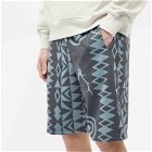 South2 West8 Men's Skull & Target String Sweat Shorts in Charcoal