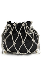 Rosantica Selene Capri Embellished Satin Pouch - Black And Silver - One Size