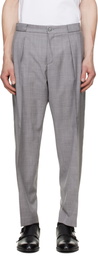 BOSS Gray Pleated Trousers