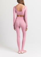 Skims Cropped Ribbed Wool-blend top Pink