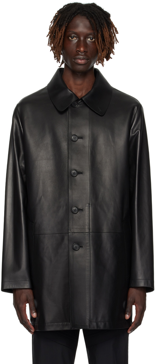 Dunhill Black Harness Leather Jacket Dunhill