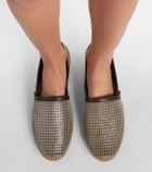 Brunello Cucinelli Perforated leather and suede espadrilles