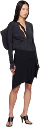 JOHANNA PARV Black Asymmetric Mini Skort