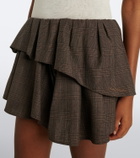 Acne Studios Ruffled checked wool-blend miniskirt