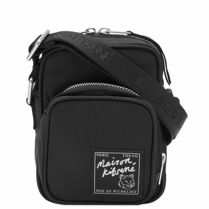 Photo: Maison Kitsuné Men's Nylon Crossbody Pouch in Black