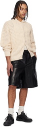COOR Beige Semi-Overfit Cotton Crochet Cardigan