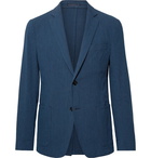 Officine Generale - Navy Slim-Fit Cotton-Blend Seersucker Suit Jacket - Navy