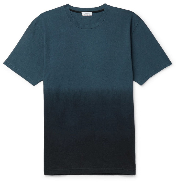 Photo: Sunspel - Dégradé Cotton-Jersey T-Shirt - Blue