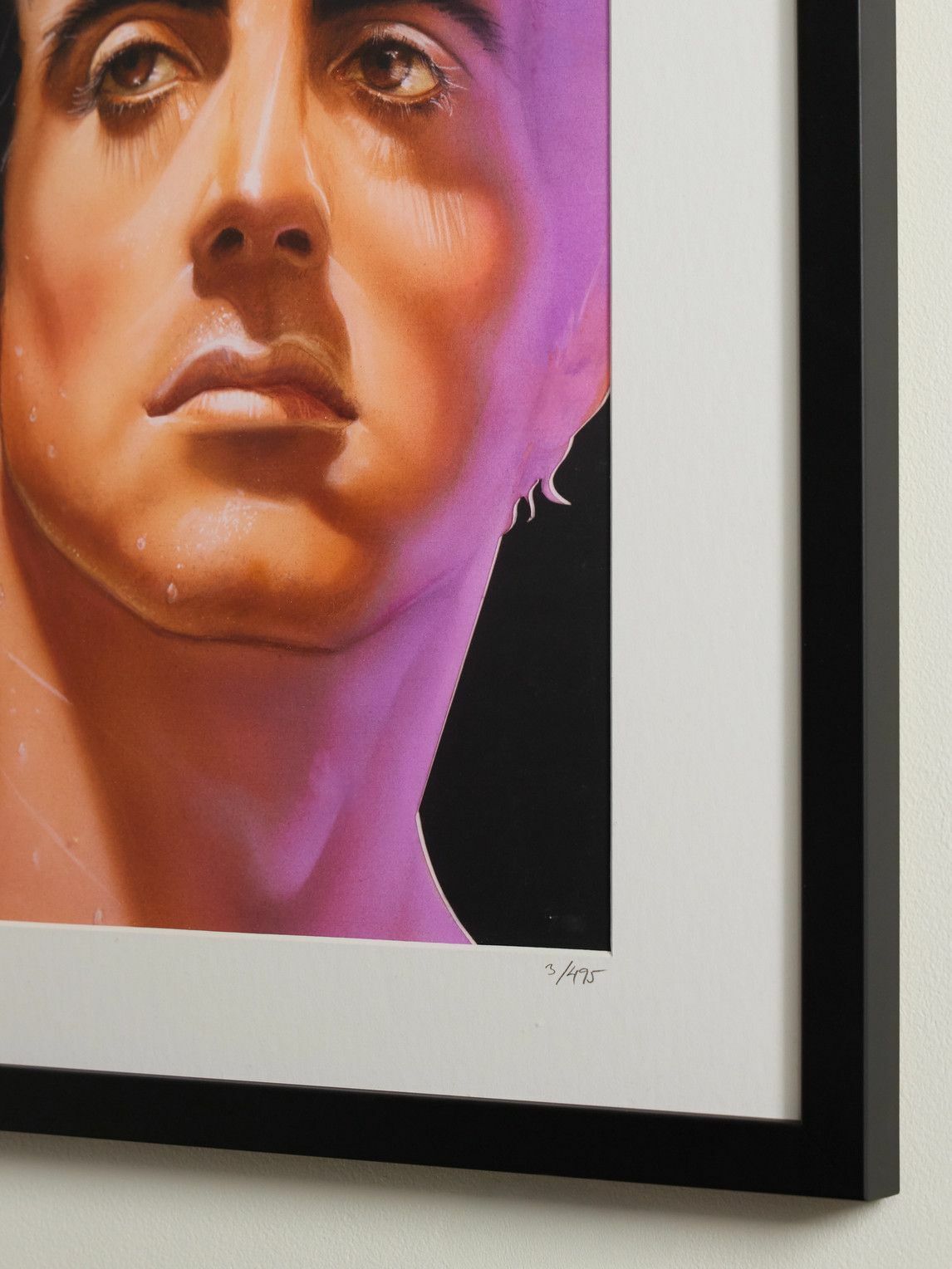 Sonic Editions - Framed 1985 Sylvester Stallone Print, 16" x 20"