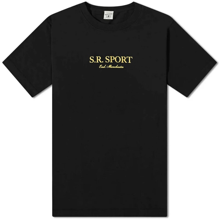 Photo: Sporty & Rich END. x Sporty & Rich Manchester T-Shirt in Black/Yellow