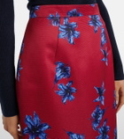 Emilia Wickstead Lorelei floral duchess satin pencil skirt