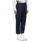 Junya Watanabe Indigo Cotton and Linen Denim Trousers