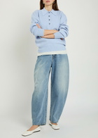 Rohe Compact Wool and Cashmere-blend Polo top Light Blue